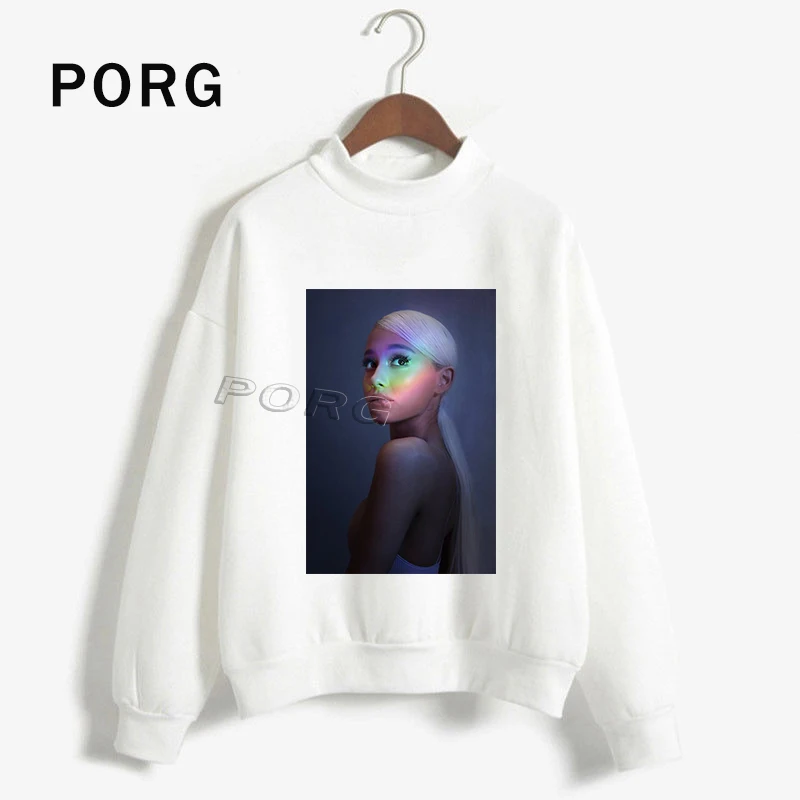 Ariana Grande/Розовая Толстовка для женщин в готическом стиле, уличная Harajuku Sudadera Mujer, новая женская одежда, толстовки с длинными рукавами и круглым вырезом