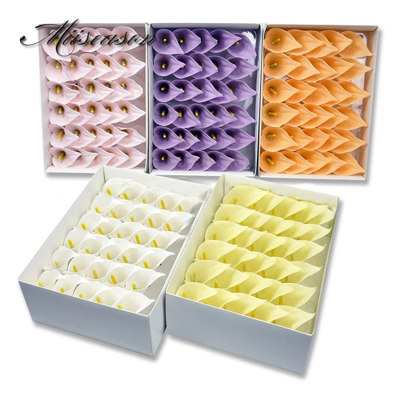 

30pcs Calla lily Soap flower Heads beauty Wedding Valentine's Day Gift DIY Gift Bouquet Home Decoration Hand artificial Flower