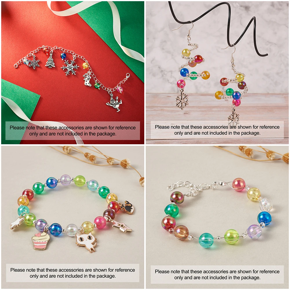 

600pcs/Box Environmental Transparent Acrylic Round Beads 8mm for DIY Bracelet Jewelry making With Elastic Crystal Cord 1mm