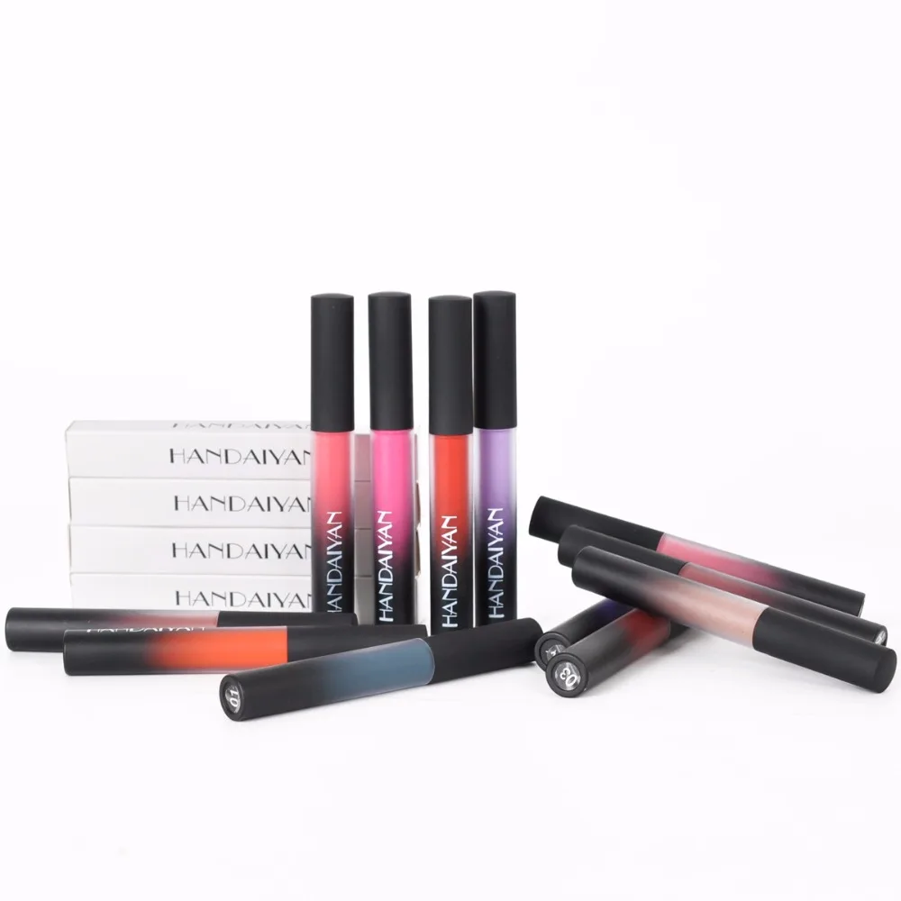 

12PCS/LOT Waterproof Liquid Lipgloss Matte Lipstick longlasting Red Lip gloss Makeup LipStick Nude Velvet Lip Tint Cosmetics