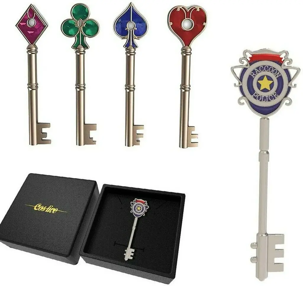 

Xcoser Resident Remake RPD Keychain S.T.A.R.S Cosplay Biohazard Key Collection 5PCS Accessories Gifts