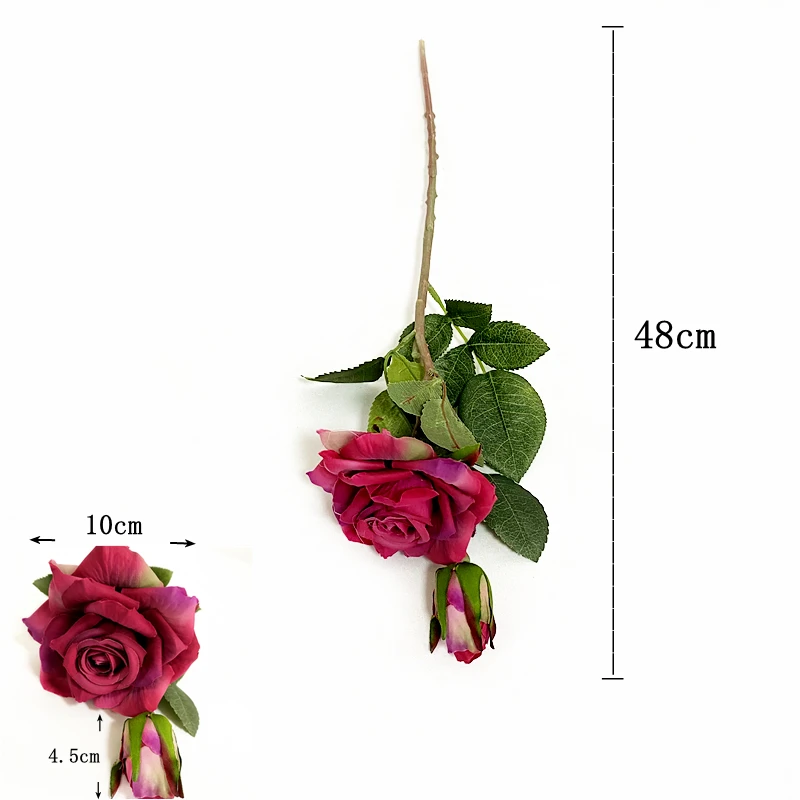 

1pcs artificial flower moisturizing feel rose flower artificial flower home decoration plastic flower wedding silk flower plant
