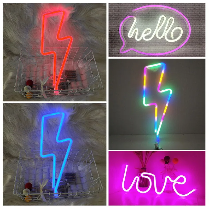 

Wholesale LED Neon Night Light Sign Wall Art Sign Night Lamp Xmas Birthday Gift Wedding Party Wall Hanging Neon Lamp Home Decor