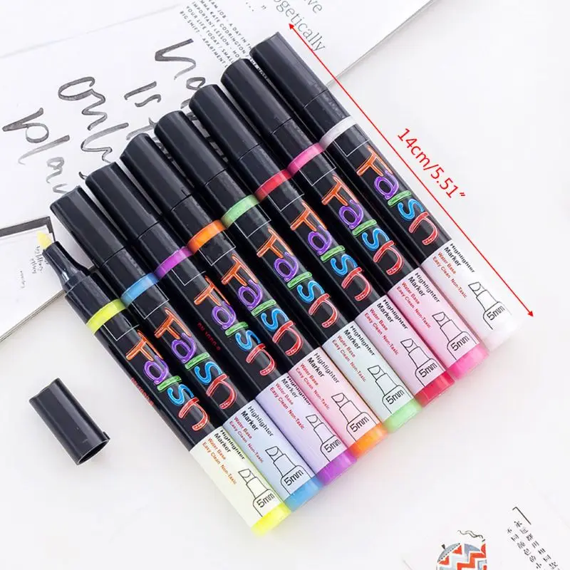

8pcs/set Fluorescent Liquid Chalk Marker Pens Erasable Highlighters LED Writing