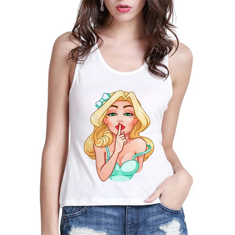 Сексуальный жилет майка топы сексуальные женские летние с принтом футболка