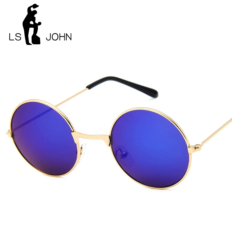 Солнцезащитные очки LS JOHN женские круглые золотистые брендовые дизайнерские