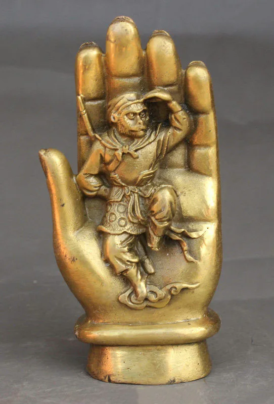 Китайская буддистская латунная солнце WuKong Красивая Обезьяна Король в