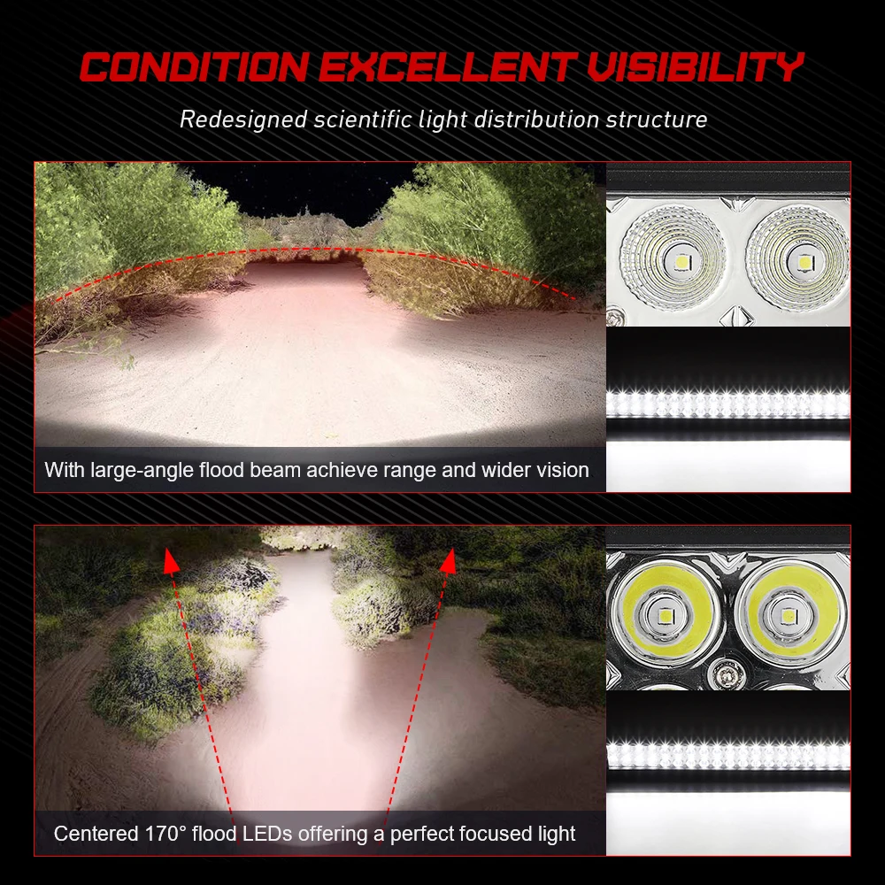 

NOVSIGHT Work Light 32 inch Led Bar Light 18000LM 180W 6500K 12V 24V OffRoad ATV SUV Boat Led Light Bar Truck Tractor Car lights