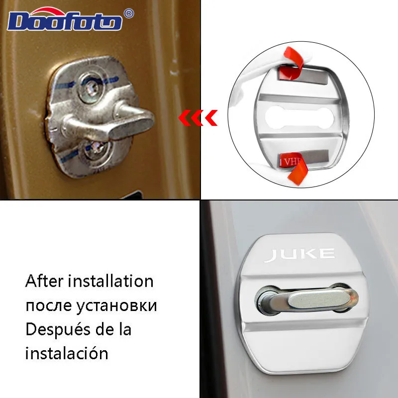 4Pcs Car-Styling car door lock cover Auto Emblems Case For Nissan juke qashqai j11 10 x-trail note tiida nismo logo Car Styling |