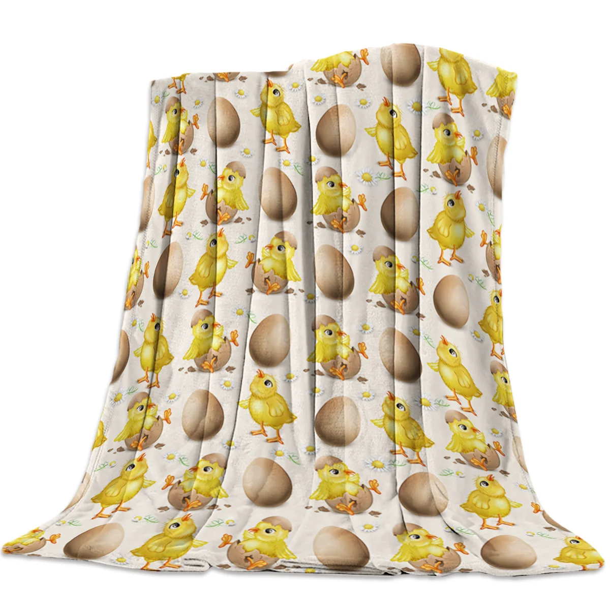 

Easter Chicks Hatching Chicks and Eggs Plush Wool Blanket Sofa Bed Wool Soft Thick Blanket Fluffy Home Textiles