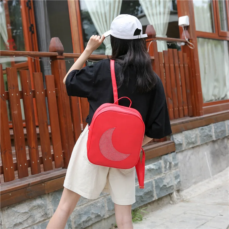 

Girl Personality Casual Small Backpack Summer New Transparent Moon Backpack School Bags For Teenage Girls Book Bag BG068