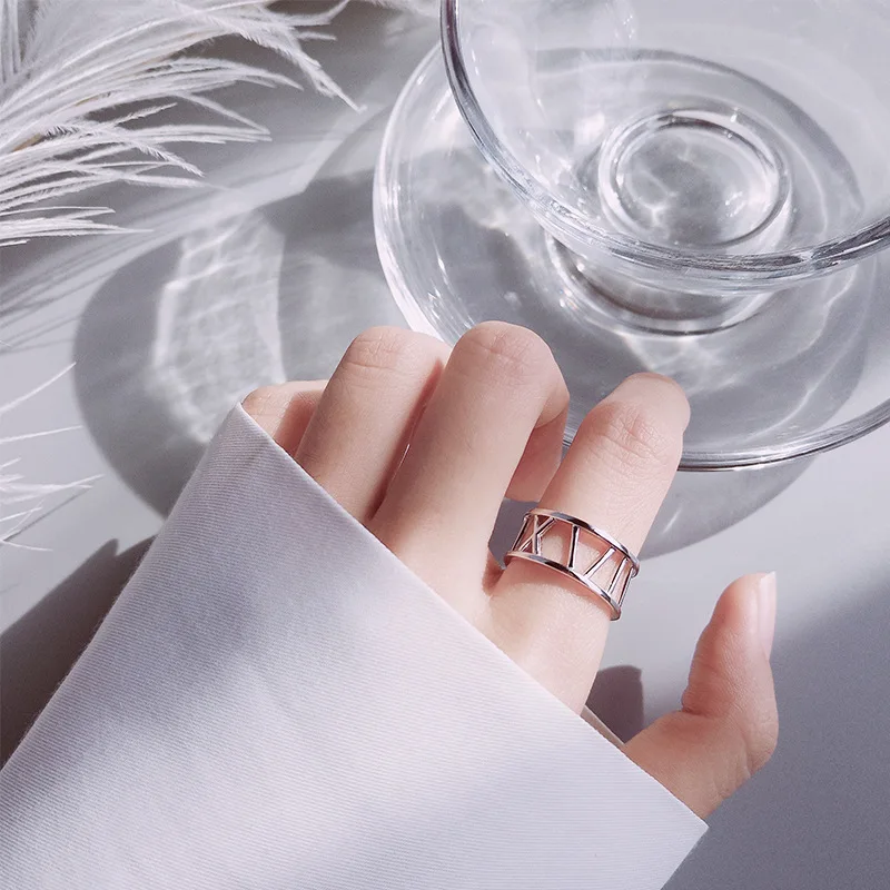 Женское кольцо с римскими цифрами Trustdavis регулируемое из 100% стерлингового