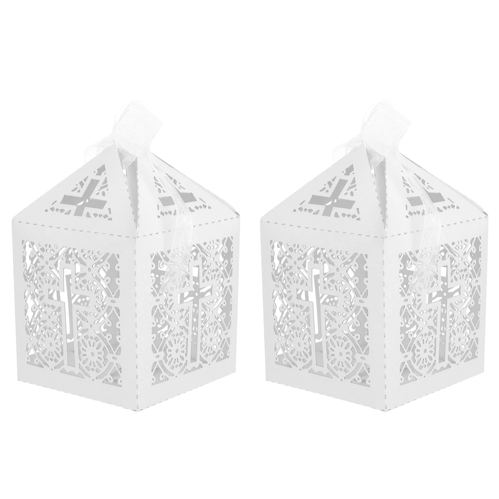 

20pcs Christian Cross Hollow Boxes Wedding Candy Boxes Unique Style Candy Cases