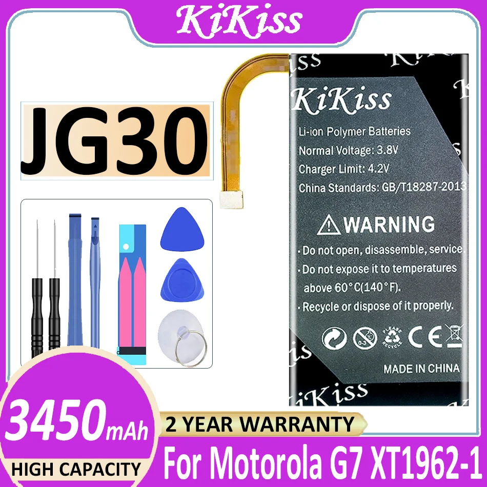 

3450 мАч KiKiss JG30, Сменный аккумулятор для смартфона Motorola Moto J G7, XT1962-1 батареи + трек-код