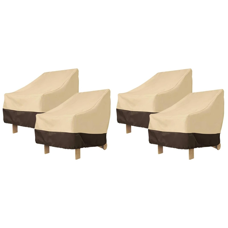 

4 Pack Patio Adirondack Chair Cover 31X33X36 Inch Heavy Duty Outdoor Patio Chair Cover 420D, Waterproof Outdoor, Beige