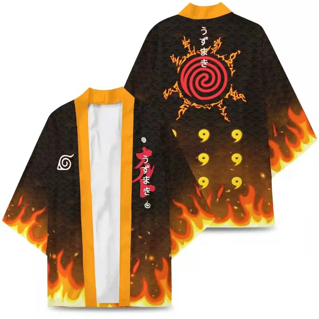 

Кимоно удзумаки Akatsuki с красными облаками, женское японское кимоно, рубашка, женское кимоно, юката, хаори для девочек, мужской кардиган