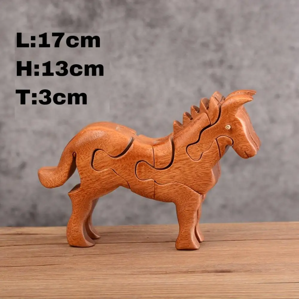 Деревянная 3D головоломка DIY животная динозавр собака кошка модель ручной работы