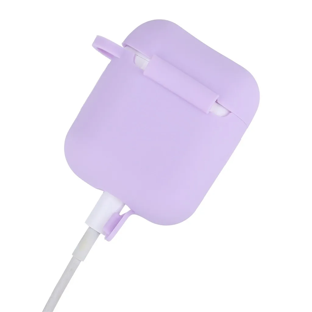 Беспроводной чехол для наушников Airpods 2 и 1 зарядный силиконовый защитный чехол и брелок с помпоном FW3