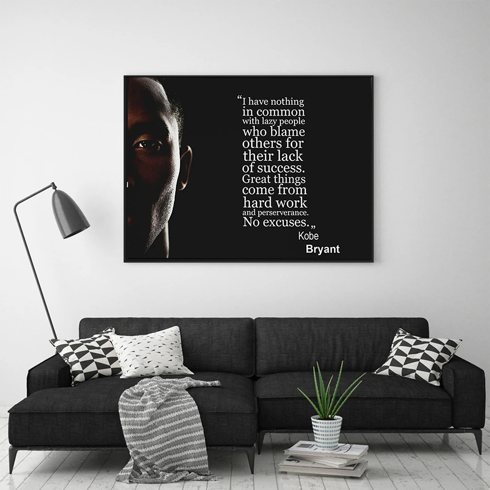 

Black White Print Basketball Star Quote Posters Fashion Model Art Painting Canvas Wall Home Decor Picture For Living Room office