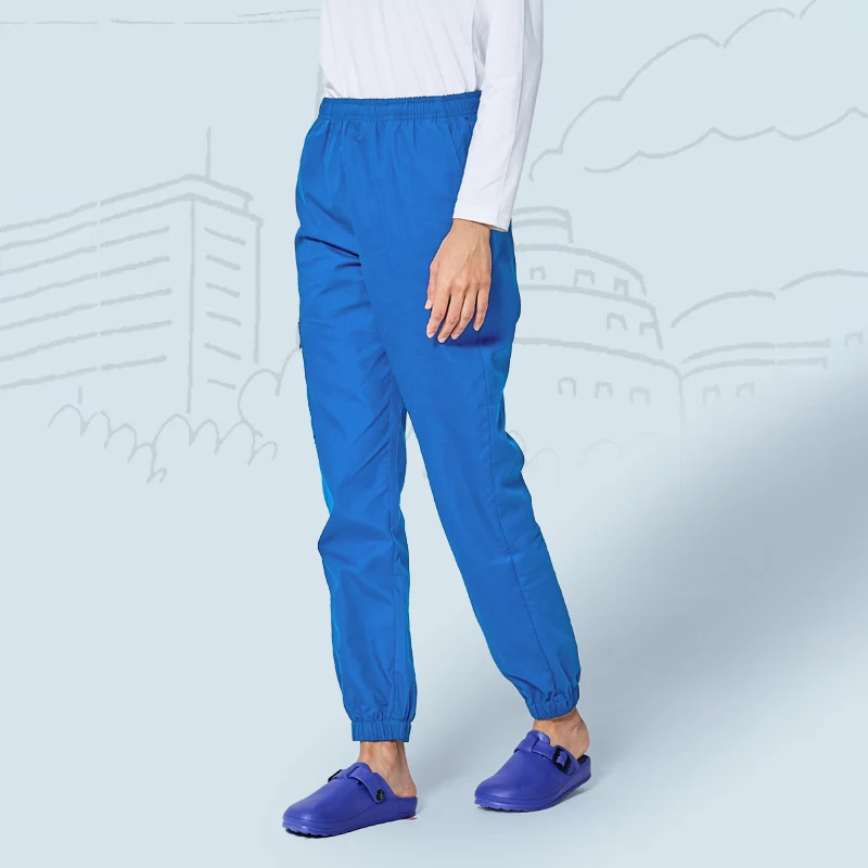Scrub Pant BLUE Женский мужской костюм для скраба медицинский Спа-Униформа больница или рабочая одежда поплин удобный доктор-дантист рабочие костюмы топ и брюки - Цвет: Scrub Pant BLUE