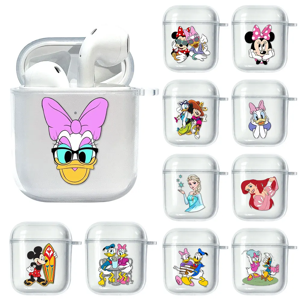 

Cartoon Disney Donald Duck Transparent Case For AirPods 2 1 Soft For Apple Airpods Cover Wireless Earphone Protective Funda