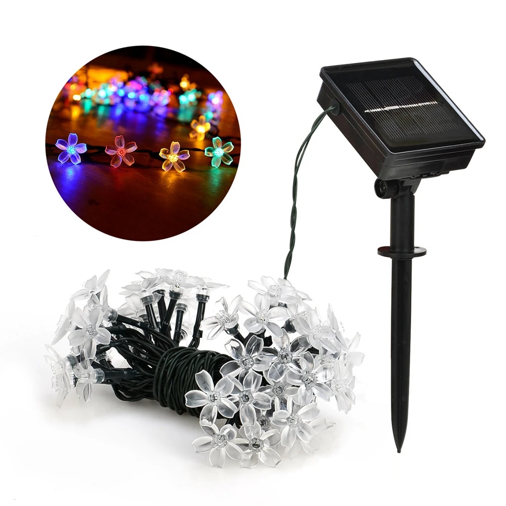 

Solar String Lights 12m 100led Peach Flower Waterproof Outdoor Decoration garland Fariy Lights Christmas Wedding party Garden