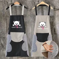 kitchen waterproof hand wiping kitchen apron heart love waterproof polyester apron adult bibs home aprons household accessory
