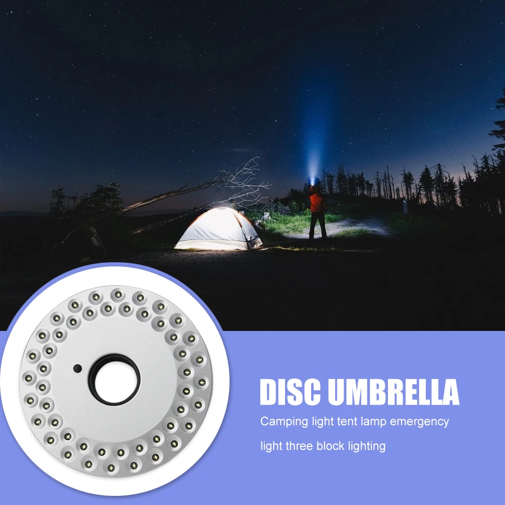 

Battery Powered Outdoor Camping Hiking Tent Patio Light Portable 3 Modes 48 LED Lantern Hanging Emergency Umbrella Poles Lamp