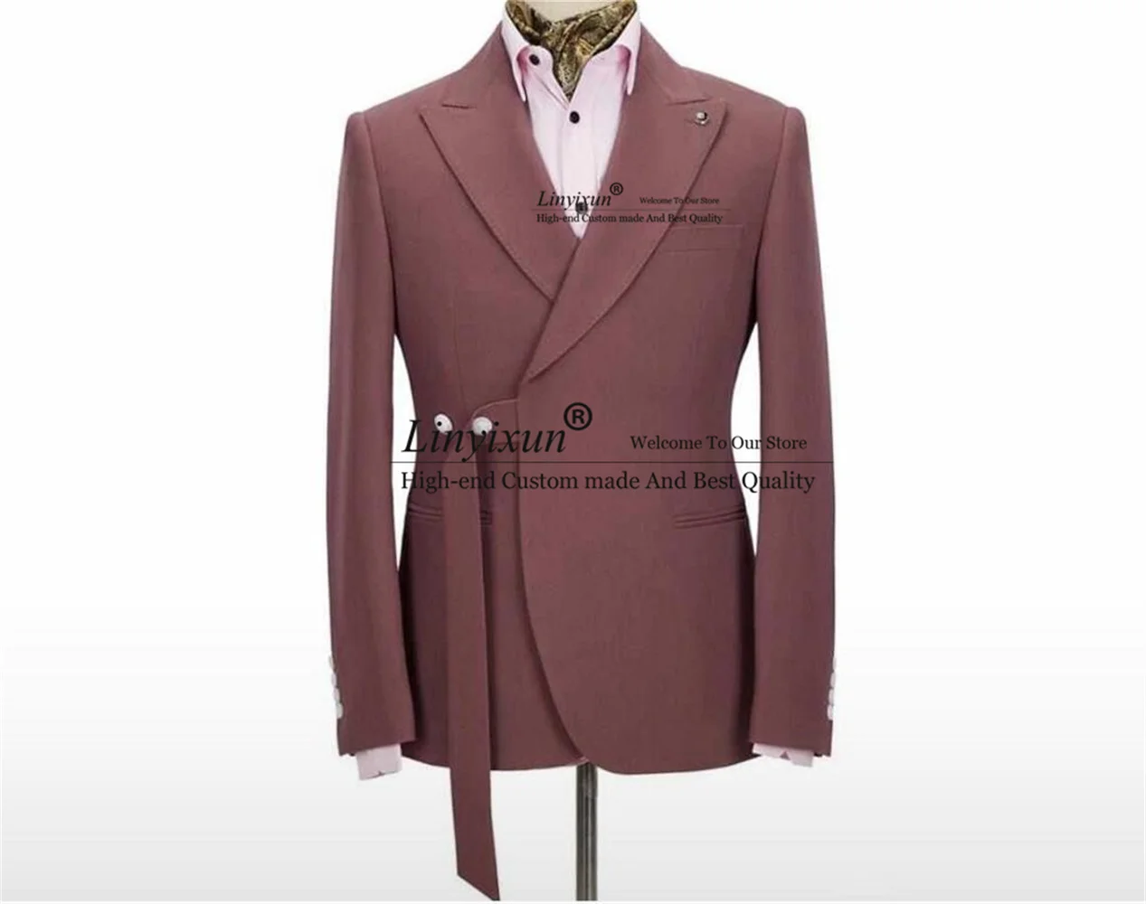 

Men Suit 2 Pcs With Belt 2021 Latest Designs Groomsmen Peak Lapel Groom Tuxedos Wedding Men Suits Slim Fit Prom Best Man Blazer