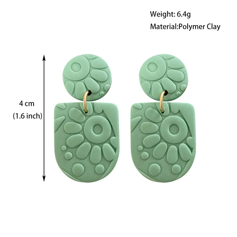 

Colorful Polymer Clay Cartoon Sunflower Drop Earrings For Women Geometric Embossed Dangle Earrings Statement Jewelry Gift Girls1