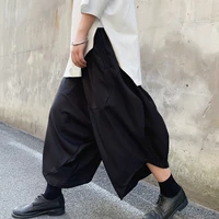 summer black crotch trousers casual slacks culottes flared trousers shorts young hairstylist yamamoto