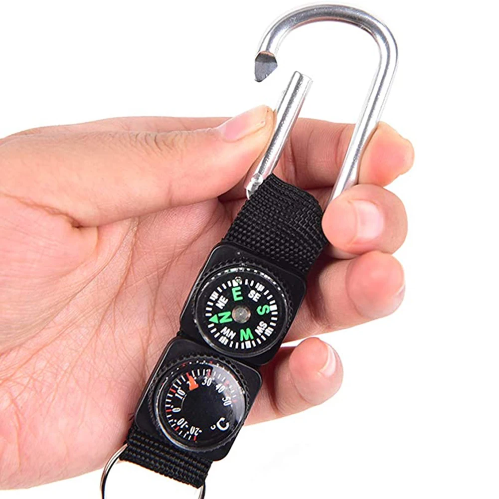 Брелок 3 в 1 компактный термометр компас многофункциональный металлический