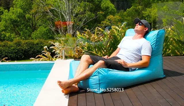 aqua blue Открытый пляж Расслабляющий кресло мешок, гостиная темно-серый beanbag диван - Цвет: aqua blue