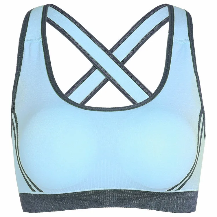 

7 colors High Stretch Breathable Sports Bra Top Fitness Women Removable Padded Sport Bra for Running Yoga Gym Seamless Crop Bra