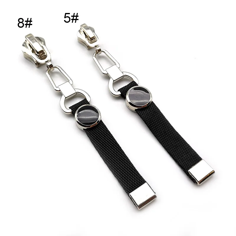 

20pcs/lot Particular 5# 8# Zipper Pull Ribbon Metal Combination Zipper Repair Kit SIlver Color