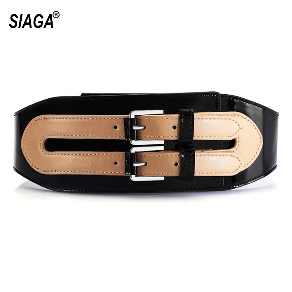 Женский черный пуховик из лакированной кожи с поясом FCO120|Женские ремни| |