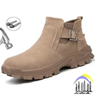 Мужская защитная обувь, рабочие ботинки со стальным носком, неразрушаемые Нескользящие проколостойкие безопасные кроссовки, противоударный комфорт