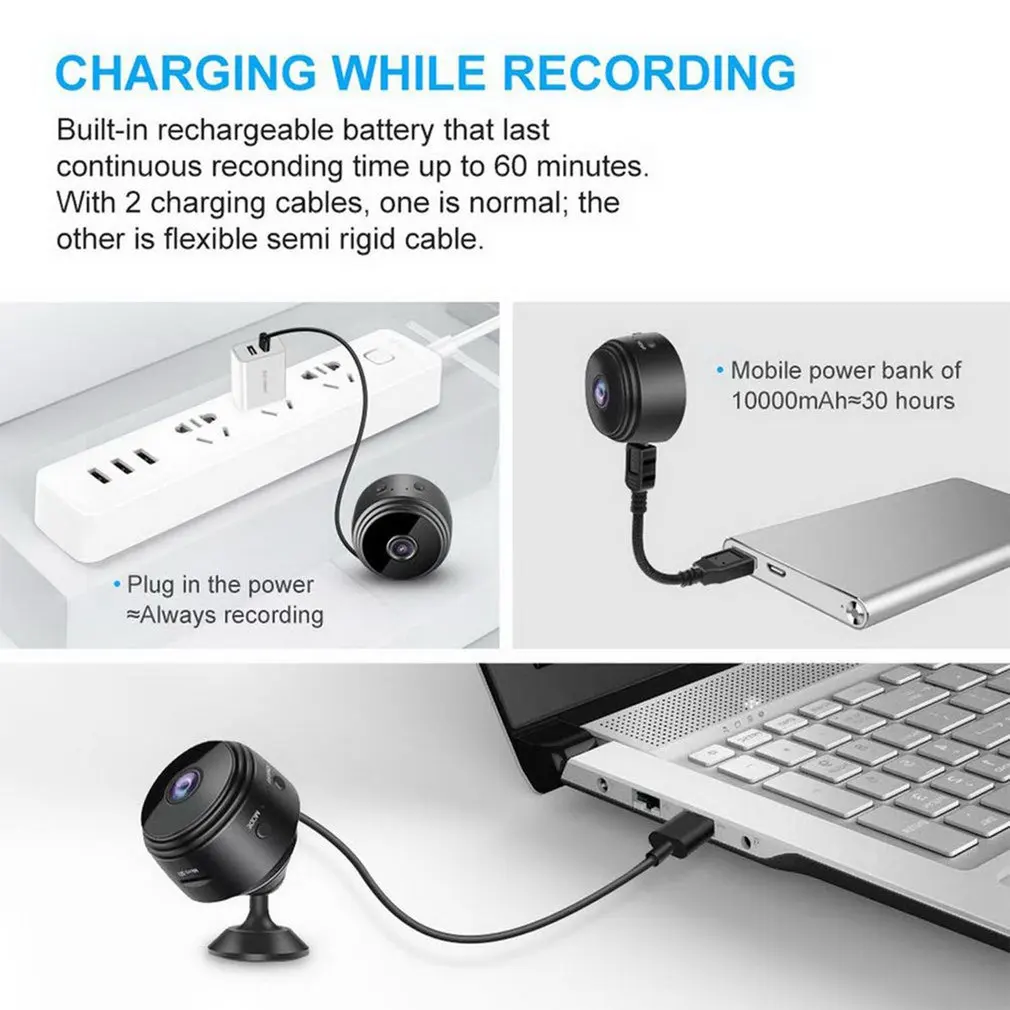 

Micro Home Wireless Video CCTV Mini Security Surveillance with Wifi IP Camara Sensor Infrared CMOS 2MP Telefon Alarm Camera