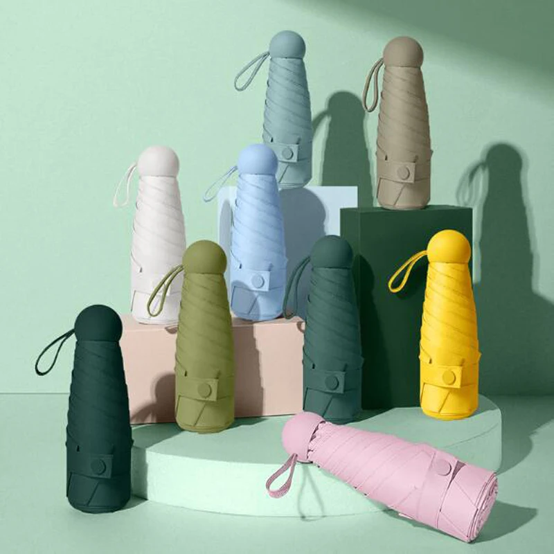 Мини-зонтик складной Женский маленький водонепроницаемый дорожный зонтик от