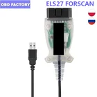 Диагностический инструмент 10 шт.лот Els27 V2.3.8 OBD2, Els 27 Green PCB PIC24HJ128GP + FTDI Mircochip ELM327 и J2534 Pss-Thru