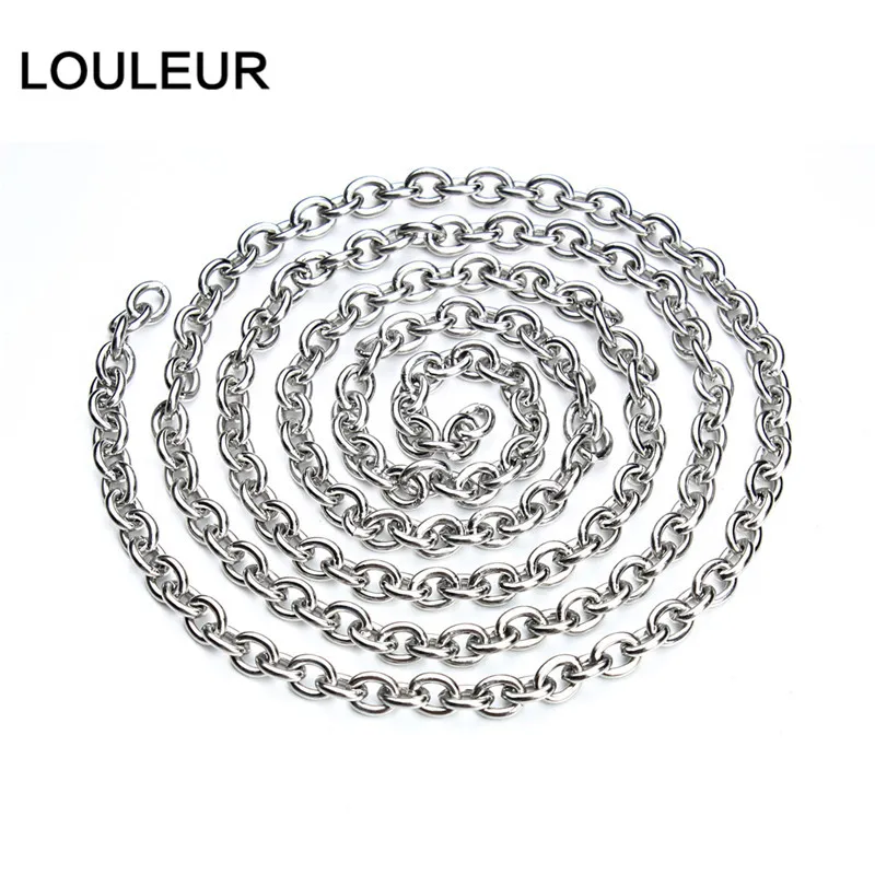 Цепочка из нержавеющей стали для мужчин и женщин ожерелье с круглыми звеньями 5