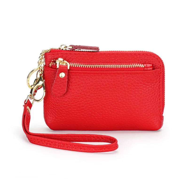 

Удобный женский кошелек из натуральной кожи в европейском и американском стиле, простой и Многофункциональный маленький кошелек на молнии ...