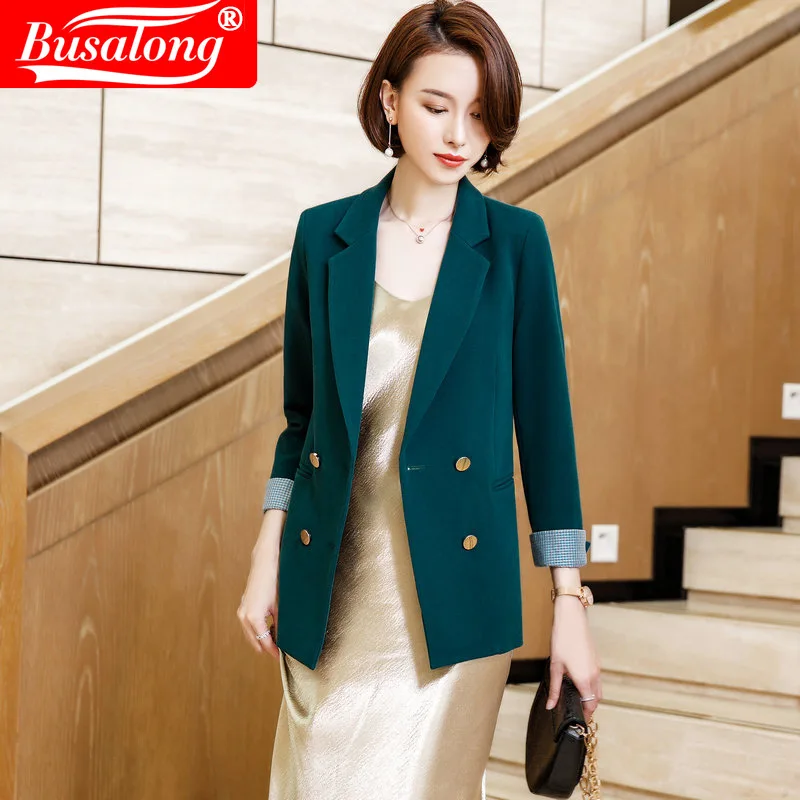 

LXUNYI Blazer Femme 2021 Spring And Autumn Long Sleeve Office Blazer jacket For Women interview OL Plus Size chaketas de mujer