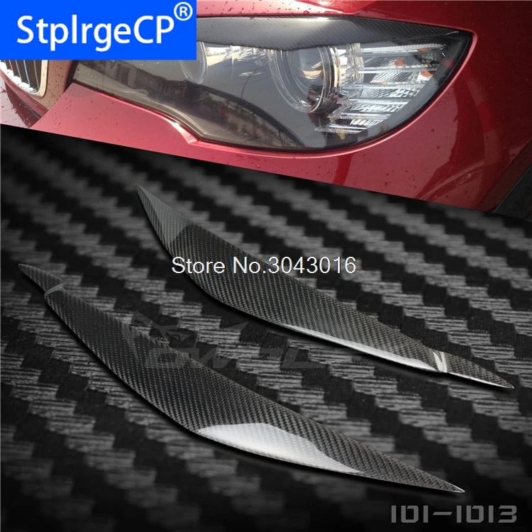 High Quality Real Carbon Fiber decoration Headlights Eyebrows Eyelids cover For BMW X6 E71 2008 2009 2010 2011 2012 2013