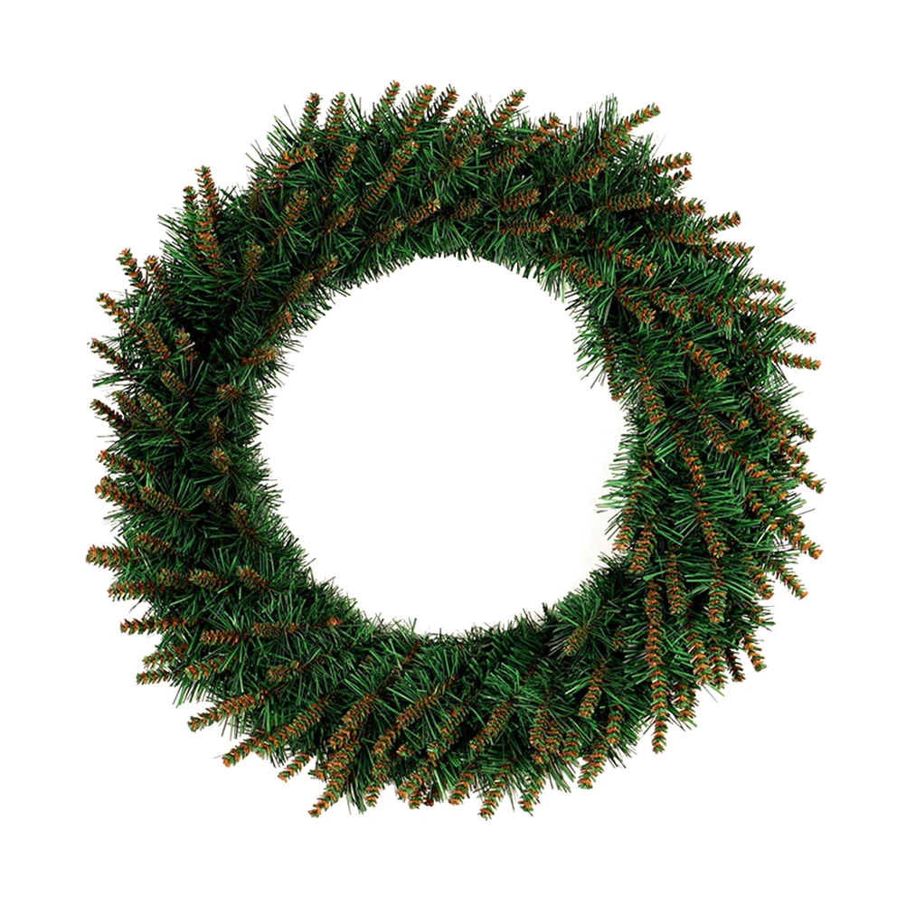 

50/30cm Christmas Artificial Pine Wreath Yellow Head LED PVC Wreath For Home Christmas Party Decor Wall Door Hanger