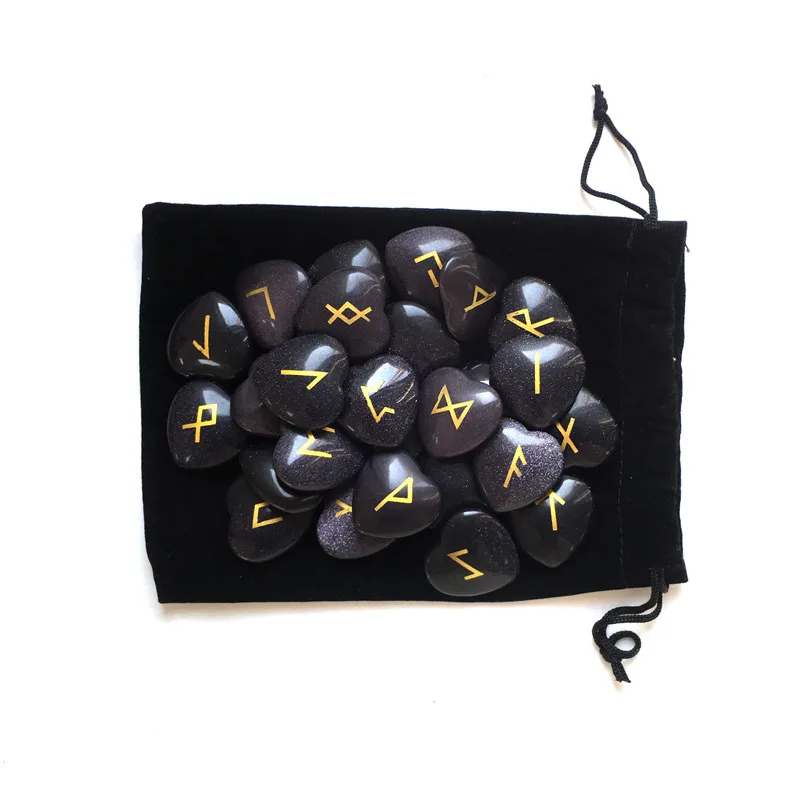 Различные натуральный кристалл кварца руны камень 25 шт. набор выгравированы