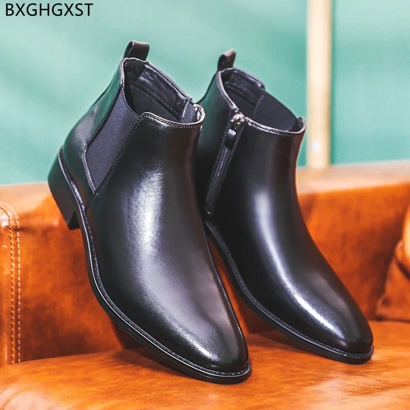 

Коричневые ботильоны для мужчин 2023 роскошная дизайнерская обувь мужские кожаные ботинки для мужчин мужские черные ботинки челси мужская п...