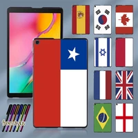 durable slim tablet hard back shell for samsung galaxy tab a 8 0 2019 t290 t295 flag pattern plastic cover case free stylus