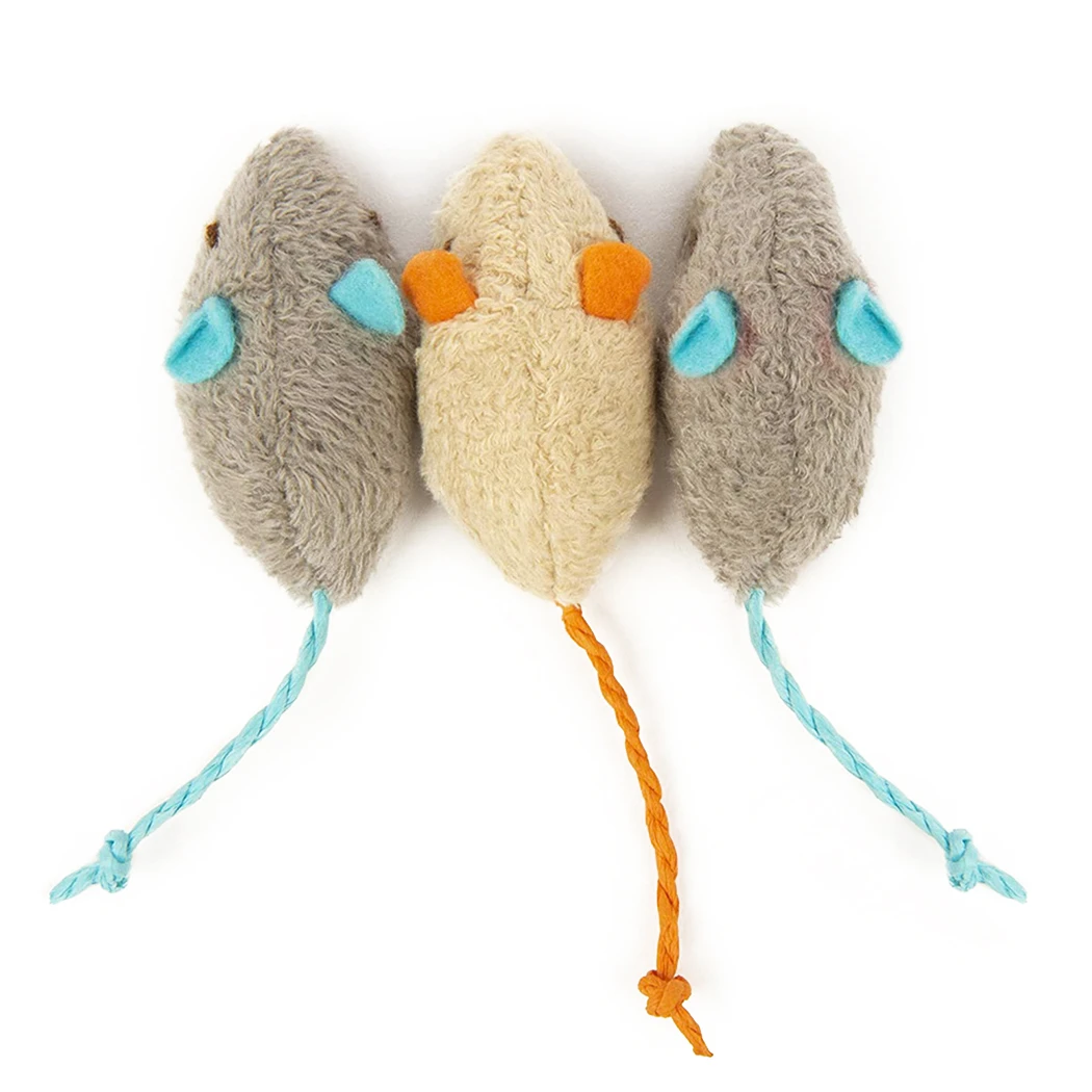 3 шт. разные цвета котенок жевать игрушка Мышь интерактивные ПЭТ играть в кошка