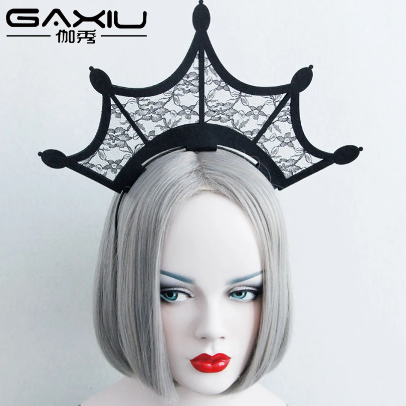 Тиара Женская кружевная Ювелирное Украшение для волос в готическом стиле